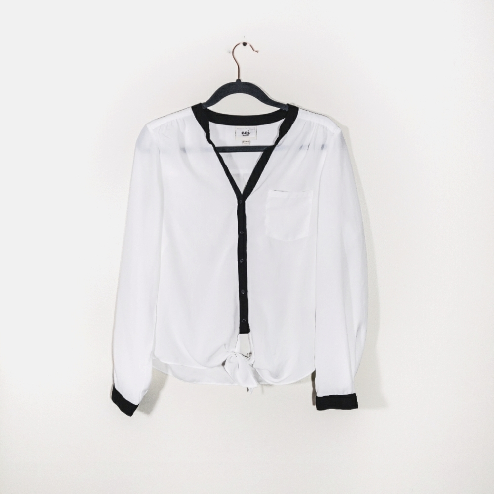 ⭐Eci | Minimalist Tie Front Button Down